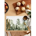 thumbnail image 2 of Placemats Set of 6, Cotton Linen Heat Table Mats Non-Slip Washable Green Pine Tree Forest Watercolor Hand Drawn Placemat for Holiday Banquet Dining Kitchen Table Decor, 2 of 6