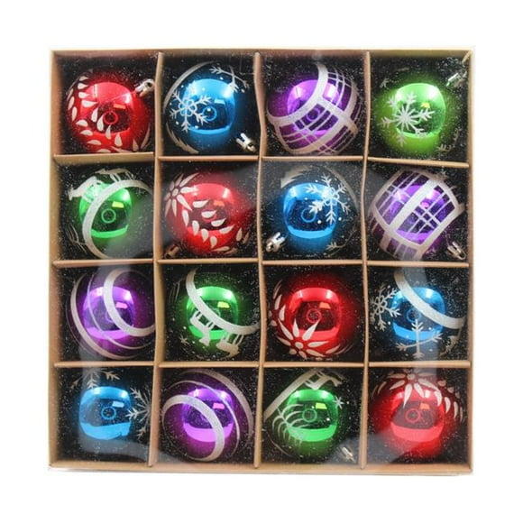 Queens of Christmas Ball ORNPK--ROYAL-16 2.5 Po Ball Ornement & 44; Bleu & 44; Violet & Vert - Pack de 16