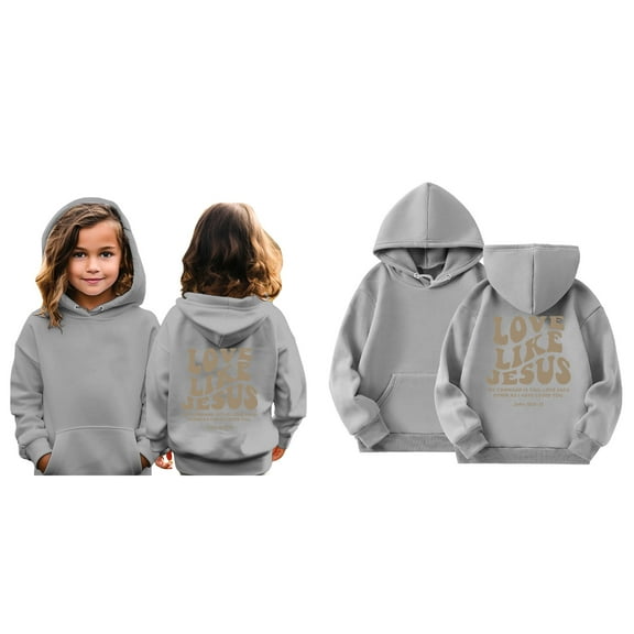 Kids Girls Hoodies Christian Sweatshirts Long Sleeve Graphic Hoodies Comfy Loose Pullover Top Essentials Sweatshirt Clothes for Teen Girls 8-9 Years Trendy Cute Boy Girl Clothing