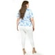 thumbnail image 3 of Blusa estampada con cinturón ajustable Roman Fashion/Tallas Extras, 1895 (Azul rey) azul 36, 3 of 6