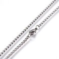thumbnail image 2 of Collar de cadena de caja de 2,5 mm, estilo minimalista, ideal para hombres y mujeres. Joyería personalizada. Color acero inoxidable. 60 cm (23,62 pulgadas)., 2 of 2