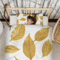 thumbnail image 3 of Golden Leaves Pattern Duvet Cover and Pillowcase Set for Single Bedding, Bedroom Accessories for Kids Teens, 3 of 5