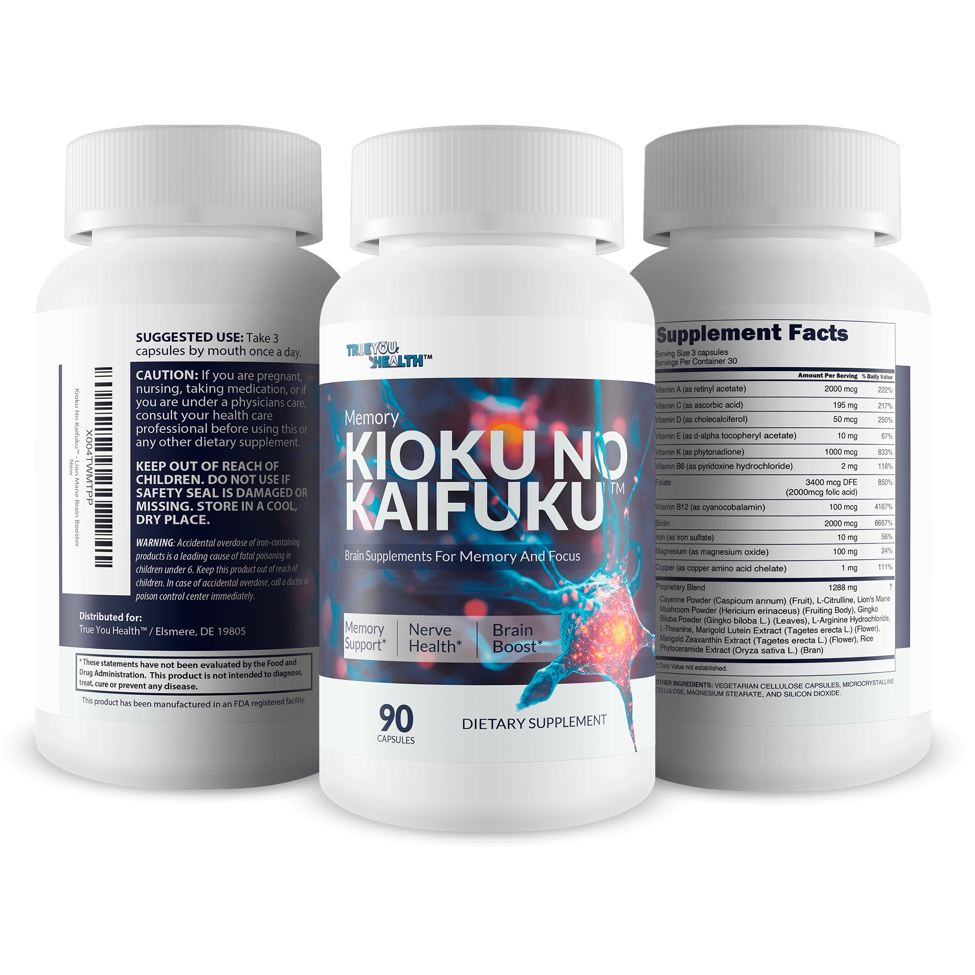Memory Kioku No Kaifuku - Our Best Brain Supplements for Memory and Focus - Brain Booster Supplement - Improved Neuro Power Iron Brain Formula - Memo Boost Brain Honey Trick