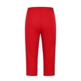 thumbnail image 5 of Leggings for Women Plus Size: High Waisted Yoga Cropped Trousers, Red S-3XL, 5 of 6