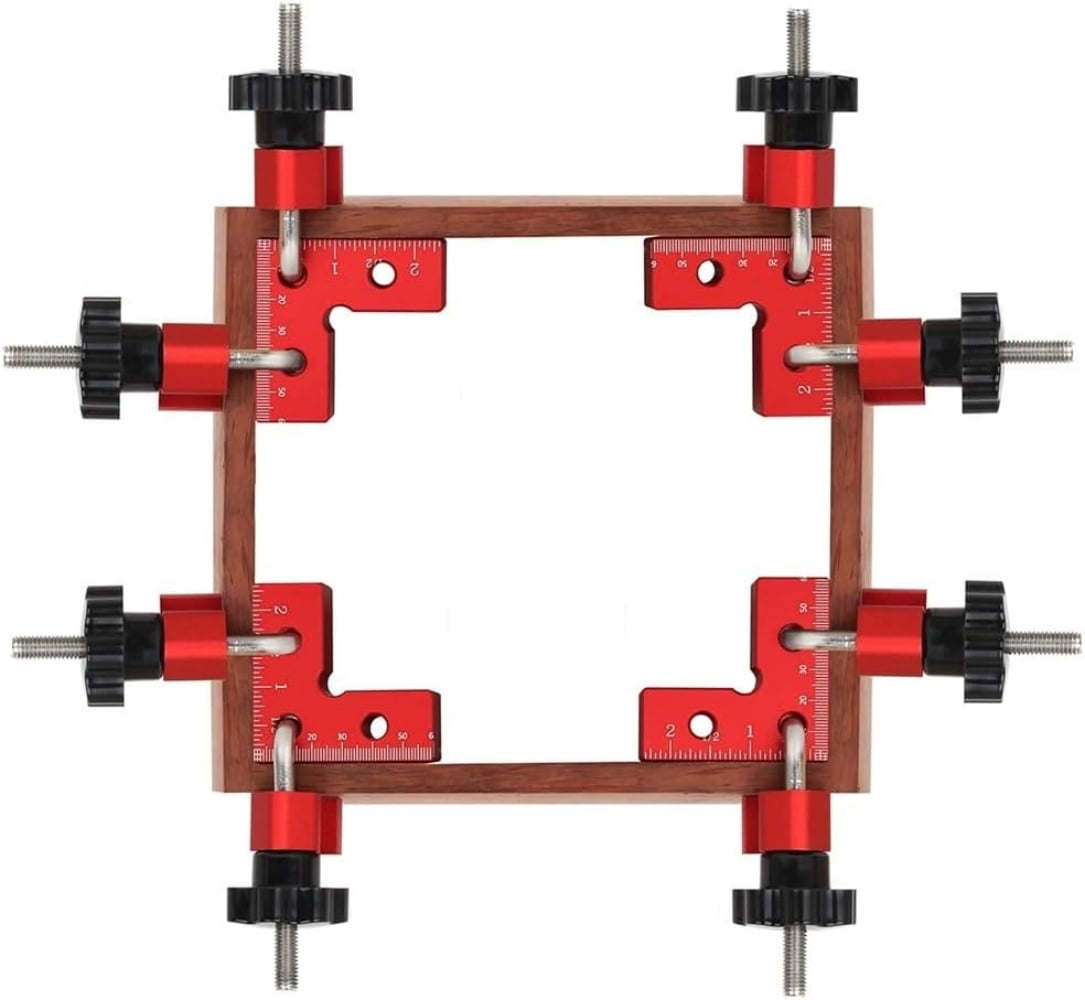 2 Set Corner Clamps, Kvago 90 Degree Mini Positioning Squares, Aluminum Alloy Clamps Woodworking Tools, 2.3"x 2.3" Right Angle Clamps Fixing Clamp for Picture Frame, Box, Cabinets, Drawers (Red)