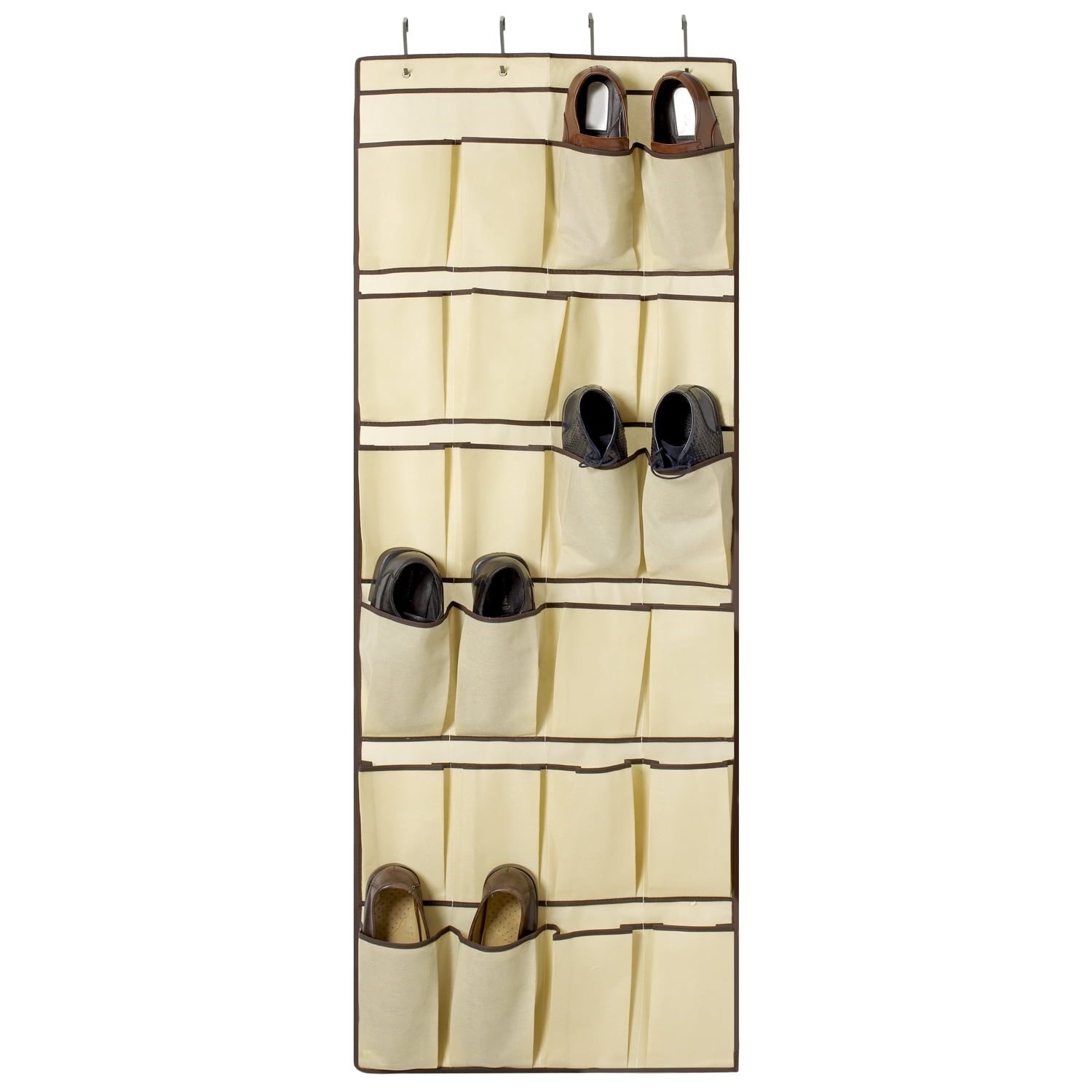 Ziz Home Fabric Over The Door Hanging 24 Cell Fabric Shoe Organizer