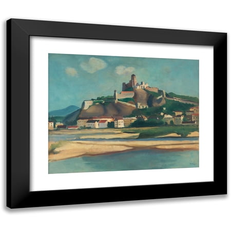 Rudolf Kremlicka 14x12 Black Modern Framed Museum Art Print Titled - Trencin (1926)