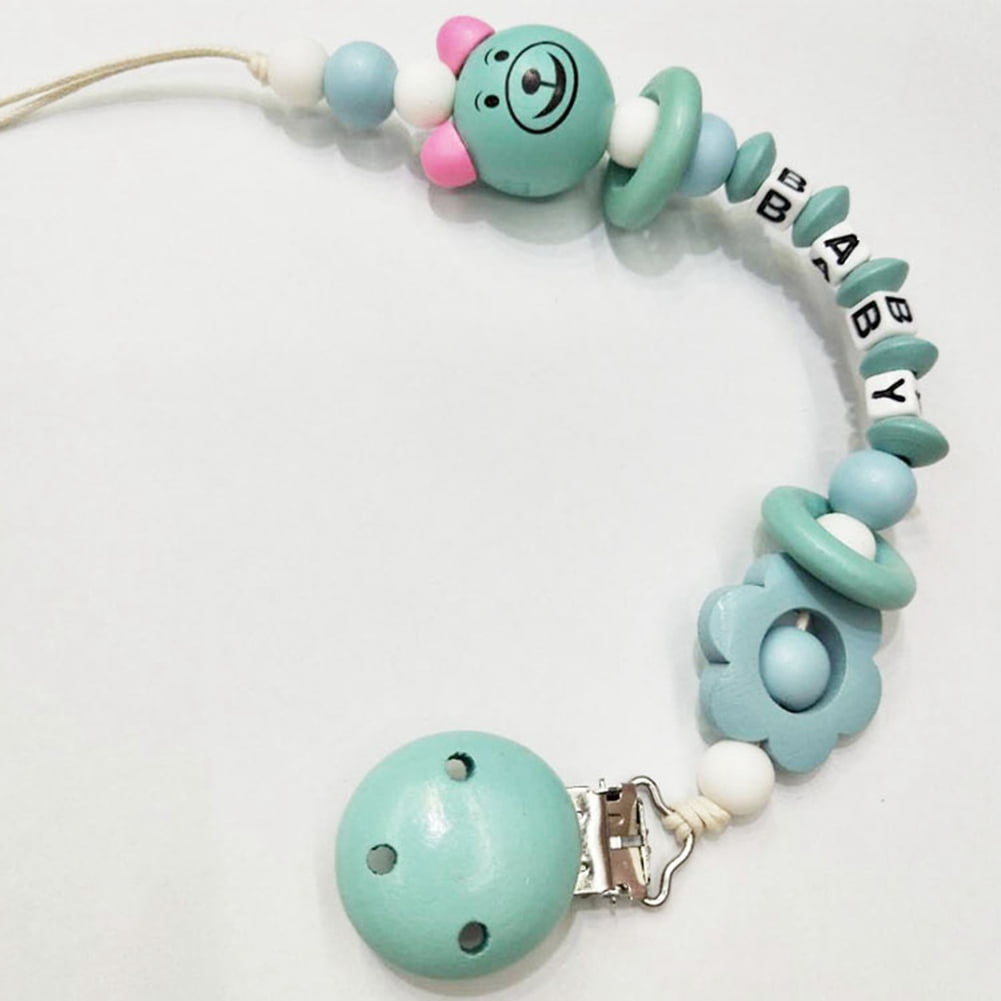 Baby Infant Soother Pacifiers Teething Leash Beads Chain Strap Holder ...