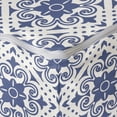 thumbnail image 4 of Moroccan Rectangle Pouf, Floral Inspired Classical Oriental Damask Repeating Simplistic Print, Under Desk Foot Stool for Living Room Office with Cover, 25", Off White Dark Sky Blue, by Ambesonne, 4 of 4