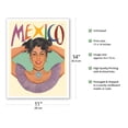 thumbnail image 2 of Mexico - A Mexican Woman Portrait - Vintage Airline Travel Poster by Al Parker c.1950s - Fine Art Matte Paper Print (Unframed) 11x14in, 2 of 4