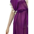 thumbnail image 4 of Bimba Sheer Georgette Beach Kaftan Swimsuit Coverup Short Shrug Top With Pom Poms, 4 of 9