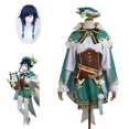 thumbnail image 2 of Disfraz de Cosplay de Genshin Impact Ission, peluca de Dios del viento, Barbatos, uniforme de juego para mujer, conjunto completo, ropa de Carnaval de Halloween, 2 of 5