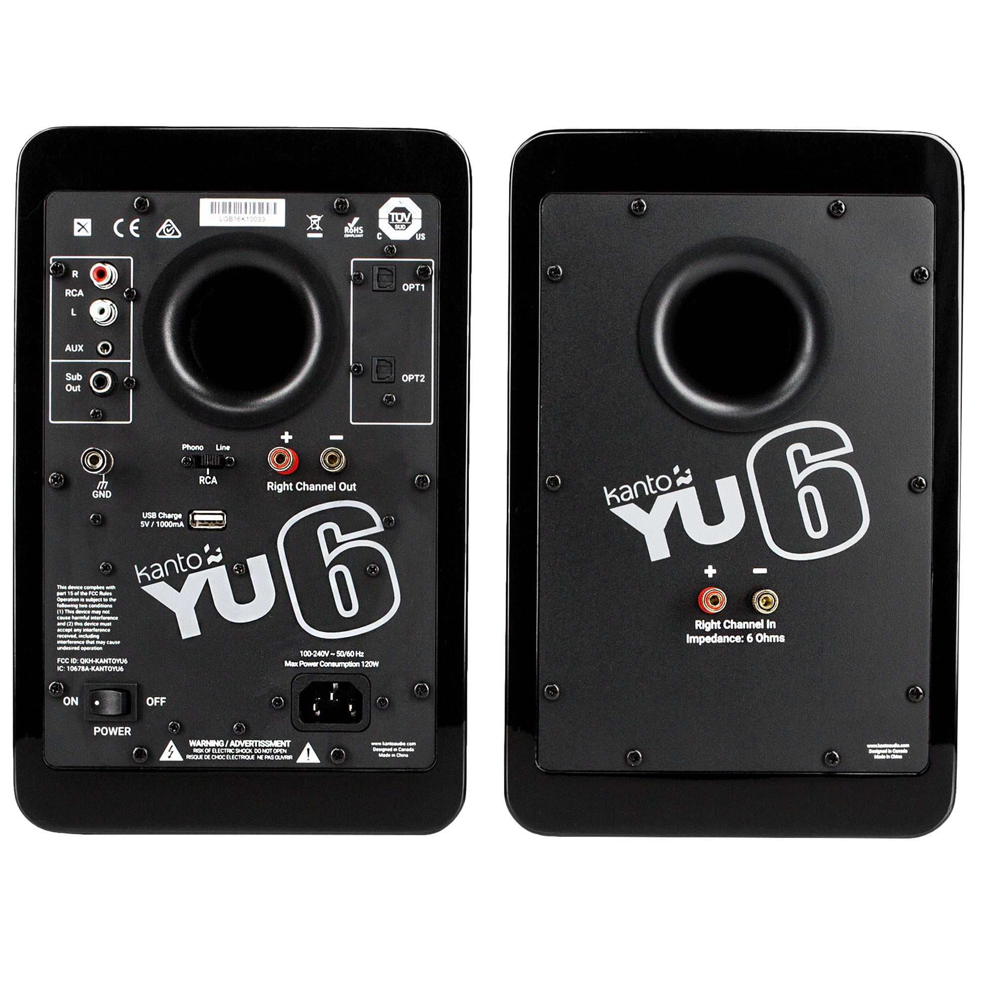 Kanto Living YU6 2-Way Powered Bookshelf Speakers (Pair, Pure)