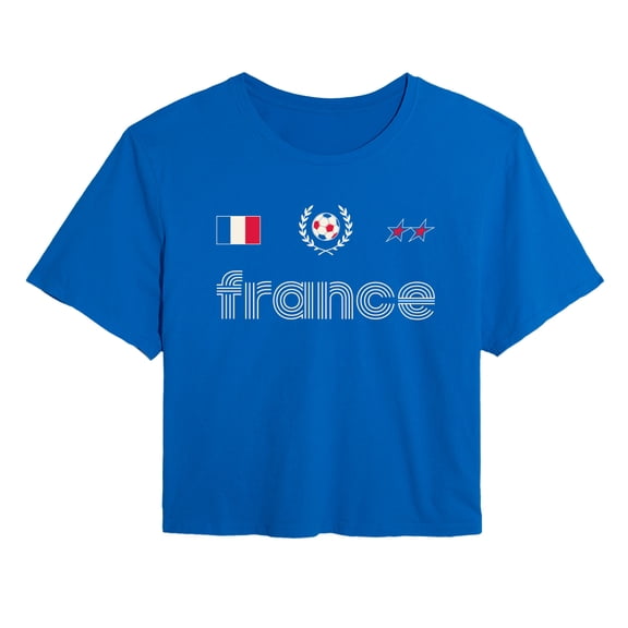 Instant Message - France Soccer Jersey Cropped Graphic T-Shirt