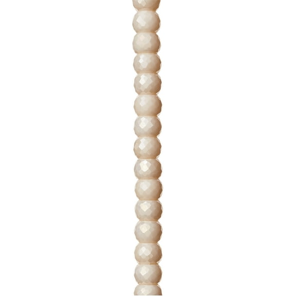 12 Pack: Silverite Champagne Faceted Glass Rondelle Beads - 8mm by Bead Landing