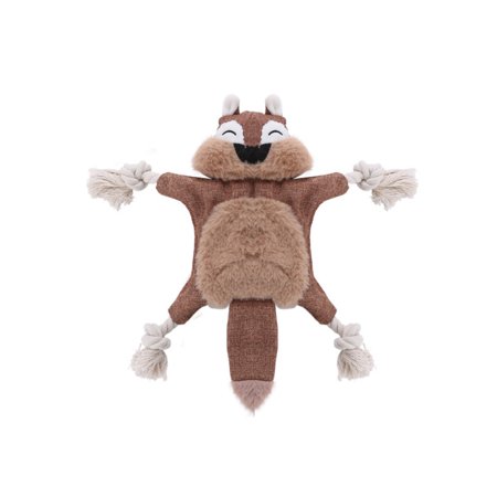 TOOLGOOD Plush Squeaky Dog Toy Interactive Plush Chew Toys for Puppy Small Medium and Large Breeds Extra Soft Dog Chew Toy for Teething Pet Tug of-War Training and Reduce Boredom Brown