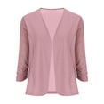 thumbnail image 6 of Hueook Quilted Jackets for Women Solid Color Casual Fashion Three-quarter Sleeve Cardigan Jacket Long Sleeve Lapel Top/shirt Pink XL, 6 of 9