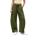 thumbnail image 2 of Ynynloco Women's Baggy Wide Leg Pants High Waisted Athletic Sweat Pants Fall Winter Baggy Workout Pant with 2 Pocket, 2 of 9
