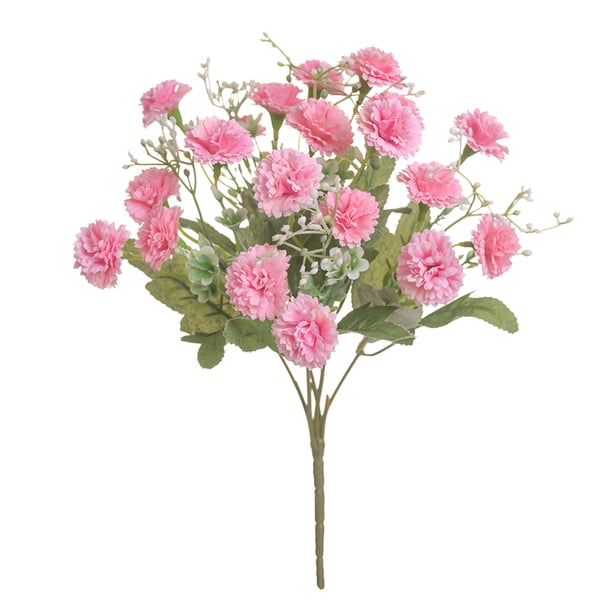Lote de 20 claveles artificiales de imitación surtidos, ideal como accesorio de fotografía para ramo, decoración para el hogar, la oficina y la boda (rosa)