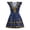 Dark Blue, variant on CHUMUD Summer Dresses for Women Boho Floral Sleeveless Mini Dress V-Neck A-Line Retro Short Dress Vacation