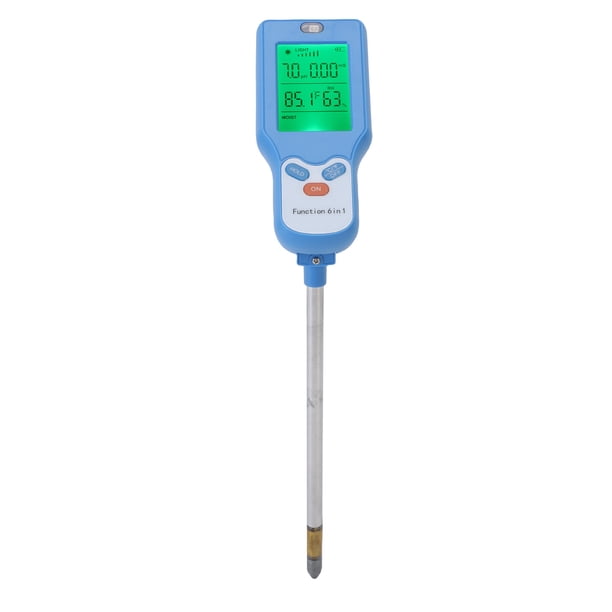 Probador de Ph del suelo, temperatura de Humedad de la Luz Fertilidad Probador del Suelo 6 EN 1 90 PROCESOS AJUSTABLES PARA JARDÍN