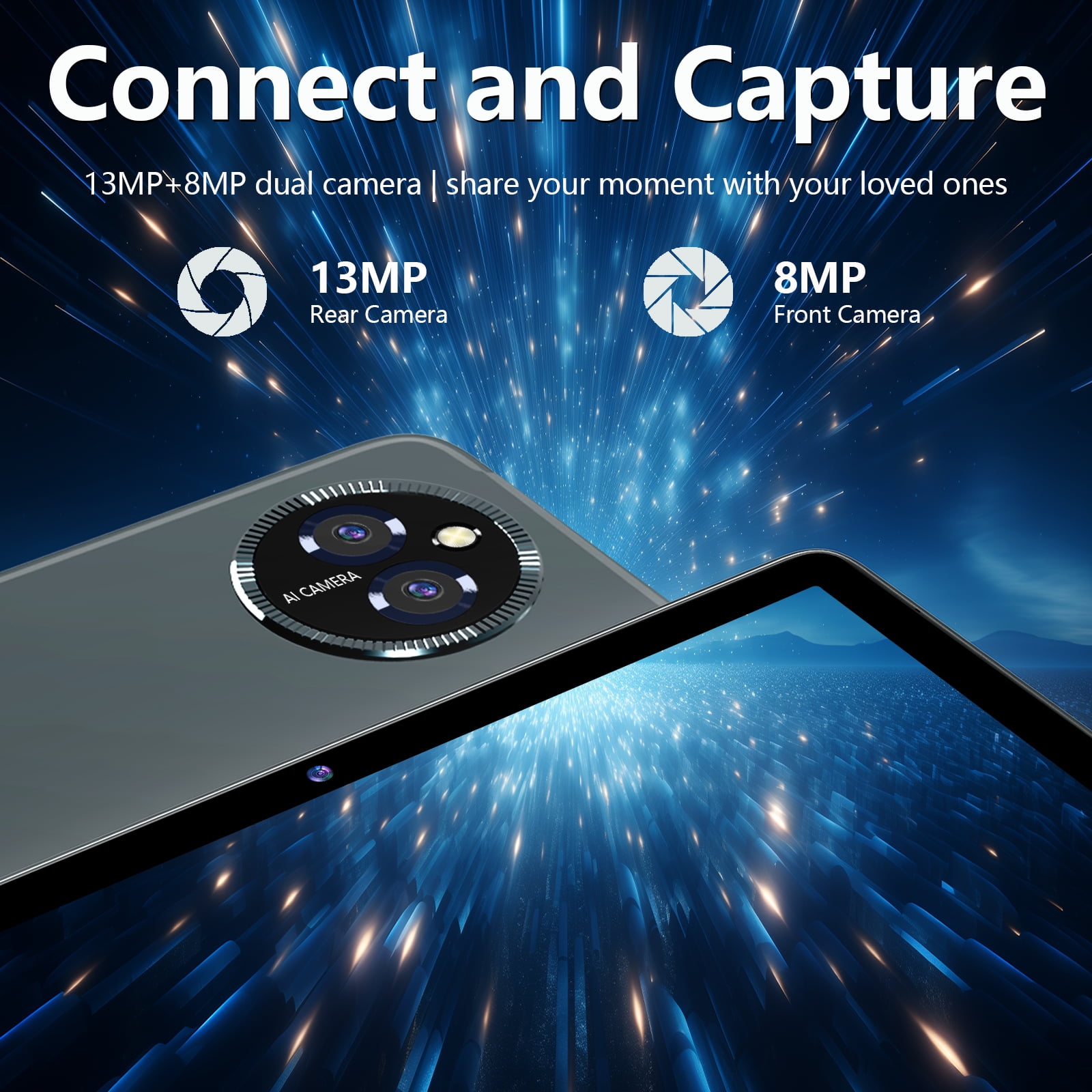 Android 14 Tablet, 14GB RAM+128GB ROM+1TB Expand, Dual Sim Card Slot,8000mAh, 5G WiFi+4G LTE, BT5.0, GPS