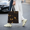 thumbnail image 7 of DouZhe Reusable Grocery Bags, Yellow Eyes Black Cats Lightweight Polyester Canvas Cloth Tote Bag for Travle Gym Shopping School, 15" x 16", 7 of 7