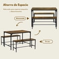 thumbnail image 4 of Mesas de Comedor con 2 Bancos para 4 a 6 Personas Comedor 2 en 1 Mesa de Cocina Moderno Marron, 4 of 8
