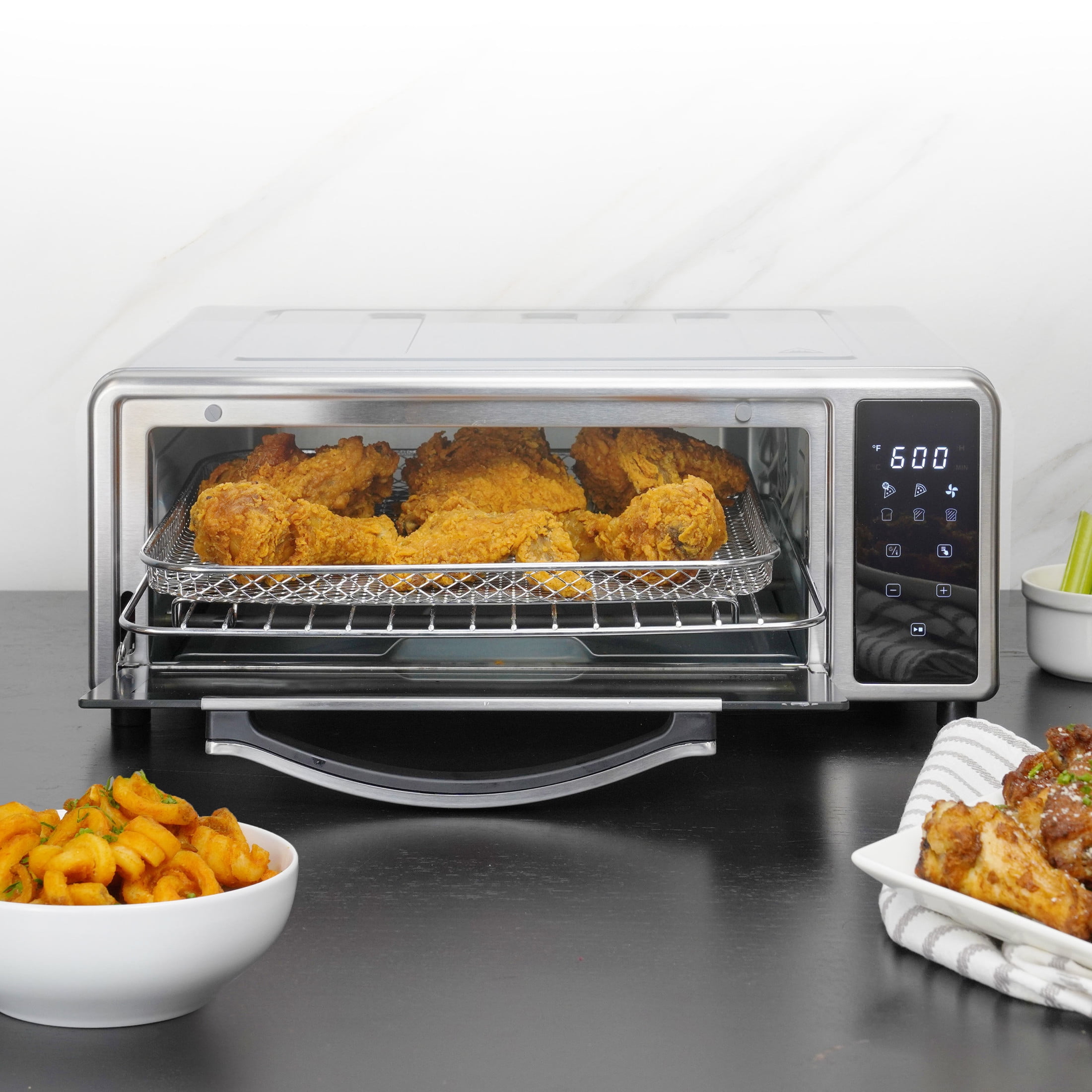 Kalorik MAXX 600°F Pizza Air Fryer Oven with Stone, in Stainless Steel (AFKA600PZASS13)