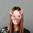 thumbnail image 3 of EeaseMX Half Face Animal Mask Máscara de cerdo para Fiesta Festival Halloween Masquerade Fancy Ball Cosplay (Rosa), 3 of 8