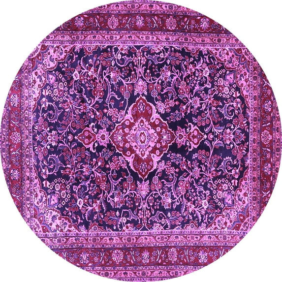 Ahgly Company Indoor Round Persian Purple Traditional Area Rugs, 8' Round