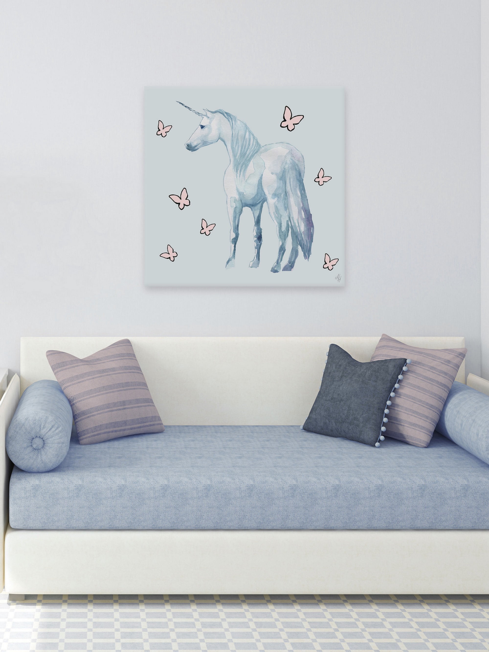 Marmont Hill Butterfly Unicorn Canvas Wall Art