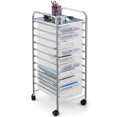 thumbnail image 1 of Costway 10 Drawer Rolling Storage Cart Scrapbook Paper Office School Organizer Clear, 1 of 10