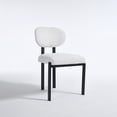 thumbnail image 5 of Mid-Century Modern Dinning Chairs Set of 2, Upholstered Boucle Dining Room Chairs with Black Metal Legs for Kitchen Living Room, Beige, 5 of 7