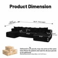 thumbnail image 3 of SOULART 130" Black U L-Shaped Modular Sectional Couch, U-Shaped Sofa with Chaise Lounge, Striped Corduroy Upholstered 4-Seater Sofa with Pillow Back and Square Arms, 3 of 13