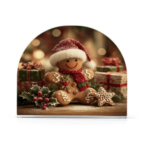 Napkin Holder Table Napkin Holder Kitchen Napkin Holder Acrylic Napkin Holder Restaurant Napkin Holder Fashionable and Durable Warm Christmas Gingerbread Man Beautiful