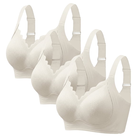 Jelly Bras for Women No Underwire Wireless Bra with Support and Lift Full Coverage Seamless Comfy Bra