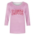 thumbnail image 4 of Avrnliq Womens Pink Valentines Day Heart Love Graphic Top Casual Loose Festive Valentine Holiday Blouse Cute Date Night Outfit for Her,Size S, 4 of 5