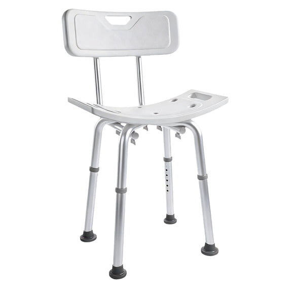 Adjustable Shower Chair with Back, 300LBS Capacity 6-Level Height Non-Slip Seat