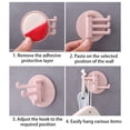 thumbnail image 4 of 2 pcs Wall Hooks for Hanging Adhesive Bathroom Kitchen Hooks Desk 3 Rotatable Arms Round Sticky Hooks, 4 of 5
