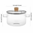 thumbnail image 3 of Direct Heat Flame Cooking Pot Heat Resistant Borosilicate Glass Cookware Set Fluted stovetop Pot - Safe for Pasta Noodle, Soup, Milk, Tea, Clear (Capacity 1600 ml), 3 of 4