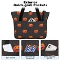 thumbnail image 2 of Tote Bag for Women - Black Halloween Pumpkins Shoulder Bag - Large Utility Work Duffle Bag with Zipper Handbag for Travel, Work, Sprots, 2 of 5