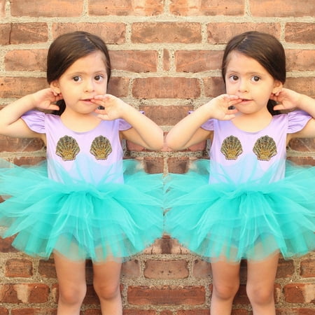 Top Newborn Baby Girls Mermaid Romper Summer TuTu Dress Skirt One Piece Jumpsuit