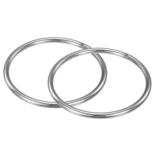 Uxcell 2 Pack Anillos para atrapasueños 4" Anillos de acero inoxidable para DIY Plateado 0.24"