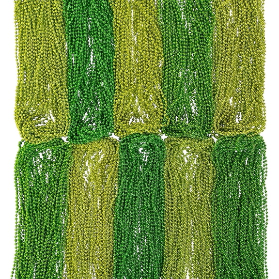 Bulk Shades of Green Beaded Necklaces, Jewelry, St. Patrick's Day, 240 Pieces