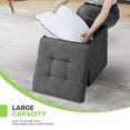 thumbnail image 5 of Magshion 15" Cube Folding Ottoman with Storage, Cotton-linen Collapsible Storage Ottoman Foot Stool, for Living Room Bedroom Entryway, Dark Gray, 5 of 8