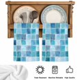 thumbnail image 5 of Teal Blue Checkered Kitchen Towels Set of 2, Farmhouse Plaid Buffalo Elegant Geometric Absorbent Dish Towels for Kitchen, Microfiber Hand Towel, Quick Drying Tea Towel for Cleaning Dishcloths, 5 of 7