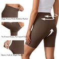 thumbnail image 5 of Rosvigor 2 Pack Women’s Biker Shorts 8" High Waisted Yoga Shorts with Pockets No Front Seam Workout Running Gym Athletic Shorts, 5 of 8