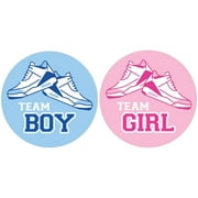 Sneaker Gender Reveal Party Voting Stickers - Team Girl or Team Boy Baby Shower - 40 Stickers - Distinctivs