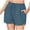 Blue, variant on UAMVSH Cotton Linen Shorts for Women Soft Curved Hem Side Slit Shorts with Pockets Drawstring Elastic Waist Summer Casual Ladies Shorts